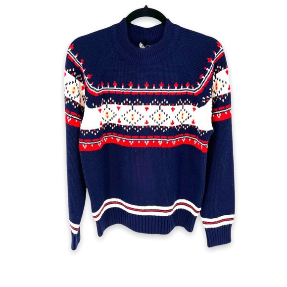 Vintage Other - Vintage 70s Sportable Raglan Sleeve Knit Geometric Sweater Men XL Blue Red White